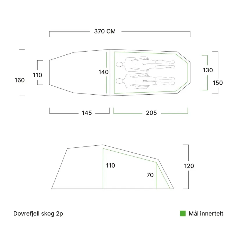 Dovrefjell Skog tunneliteltta 2p