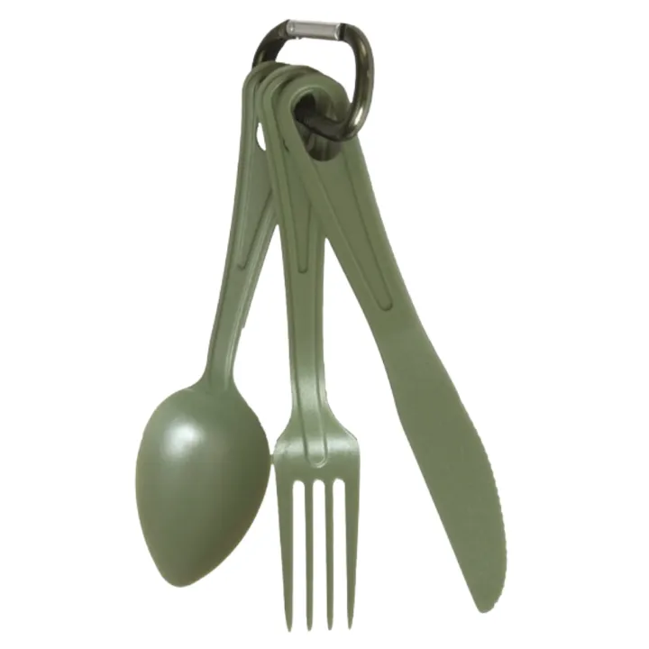 Lusikka, haarukka, veitsi ruokailuvälinesetti