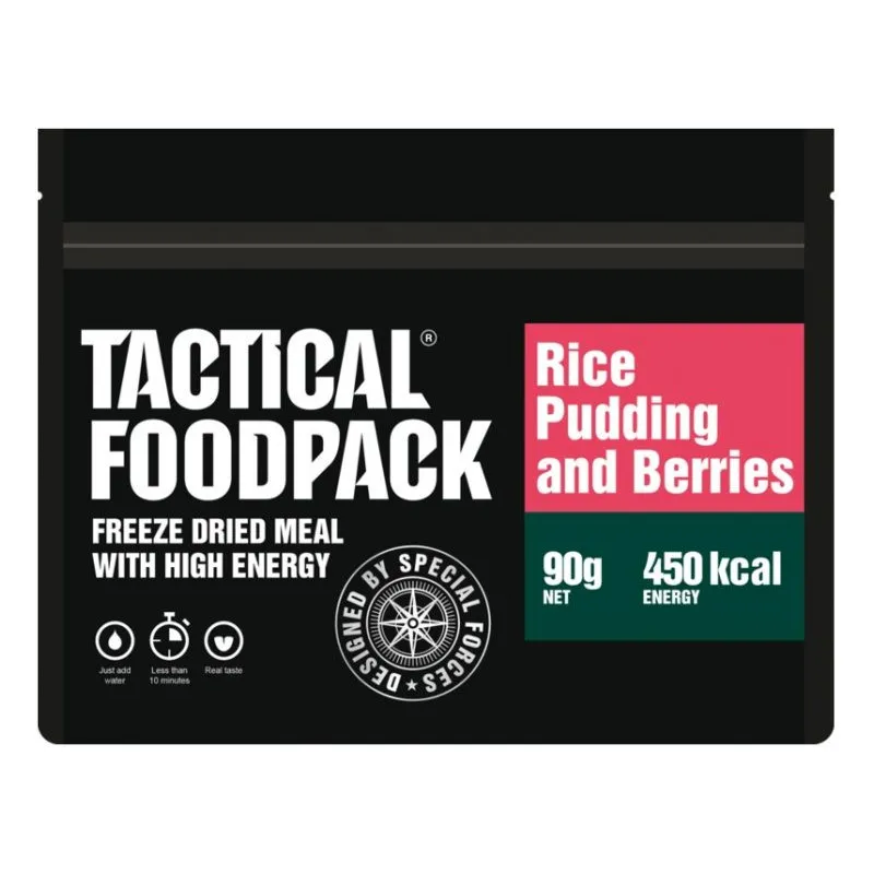 Tactical Foodpack retkiruoka, Riisipuuro vadelmilla 90g