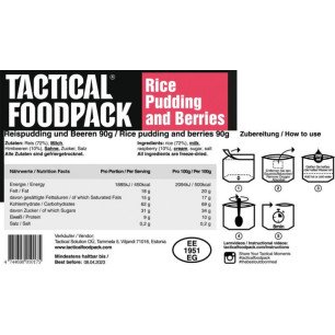 Tactical Foodpack retkiruoka, Riisipuuro vadelmilla 90g