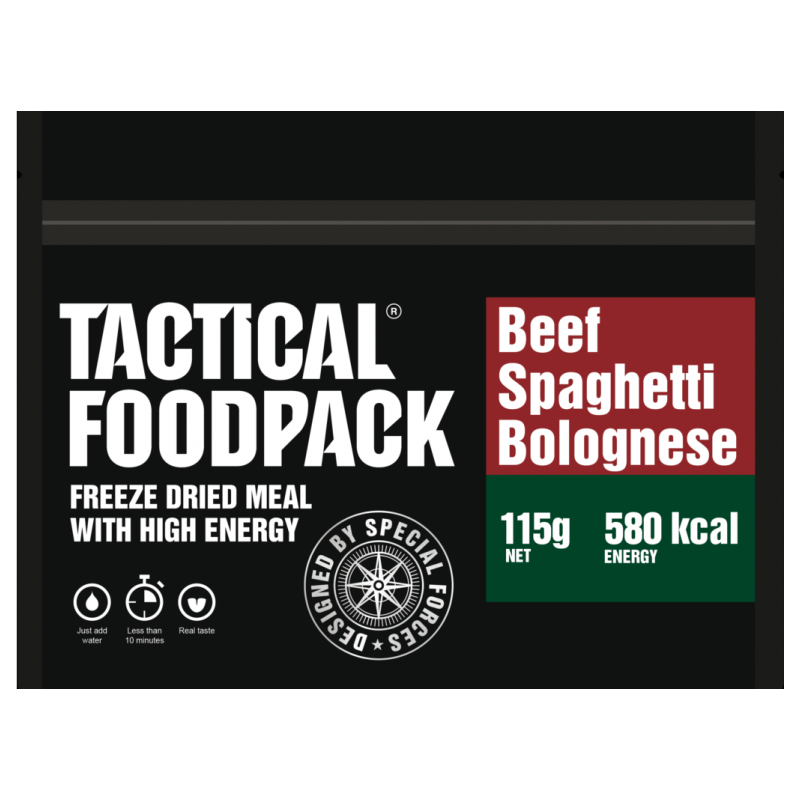 Tactical Foodpack retkiruoka, Beef spagetti bolognese 115g