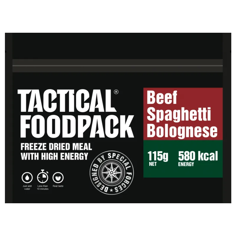 Tactical Foodpack retkiruoka, Beef spagetti bolognese 115g